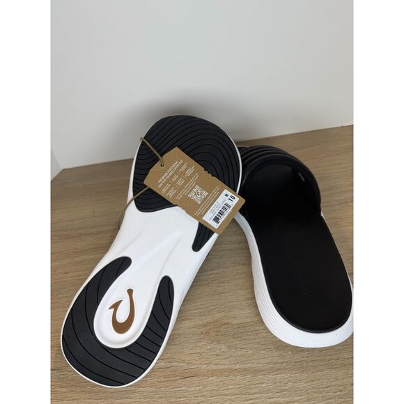 OluKai Komo Slide Sandals Black Men’s Size 10 Non-Marking Sole New - Picture 7 of 8